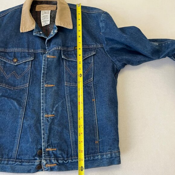 Vintage Wrangler Jean Jacket Mens 40 Blanket Lined Barn Chore Corduroy Collar - Picture 12 of 12